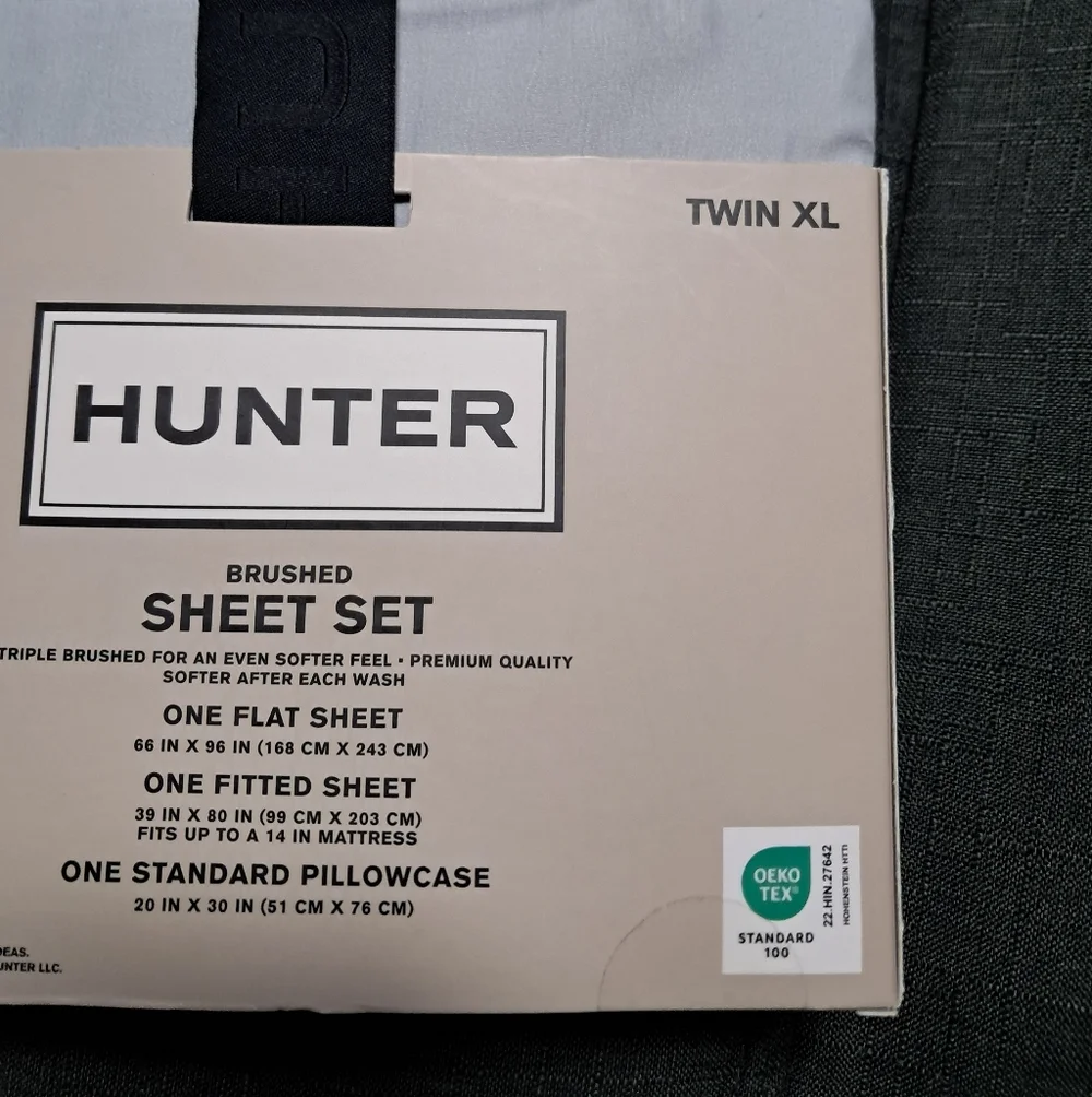 HUNTER Brushed Twin XL Premium Quality OEKO-TEX 100 Standar 3 Pcs Sheet Set.